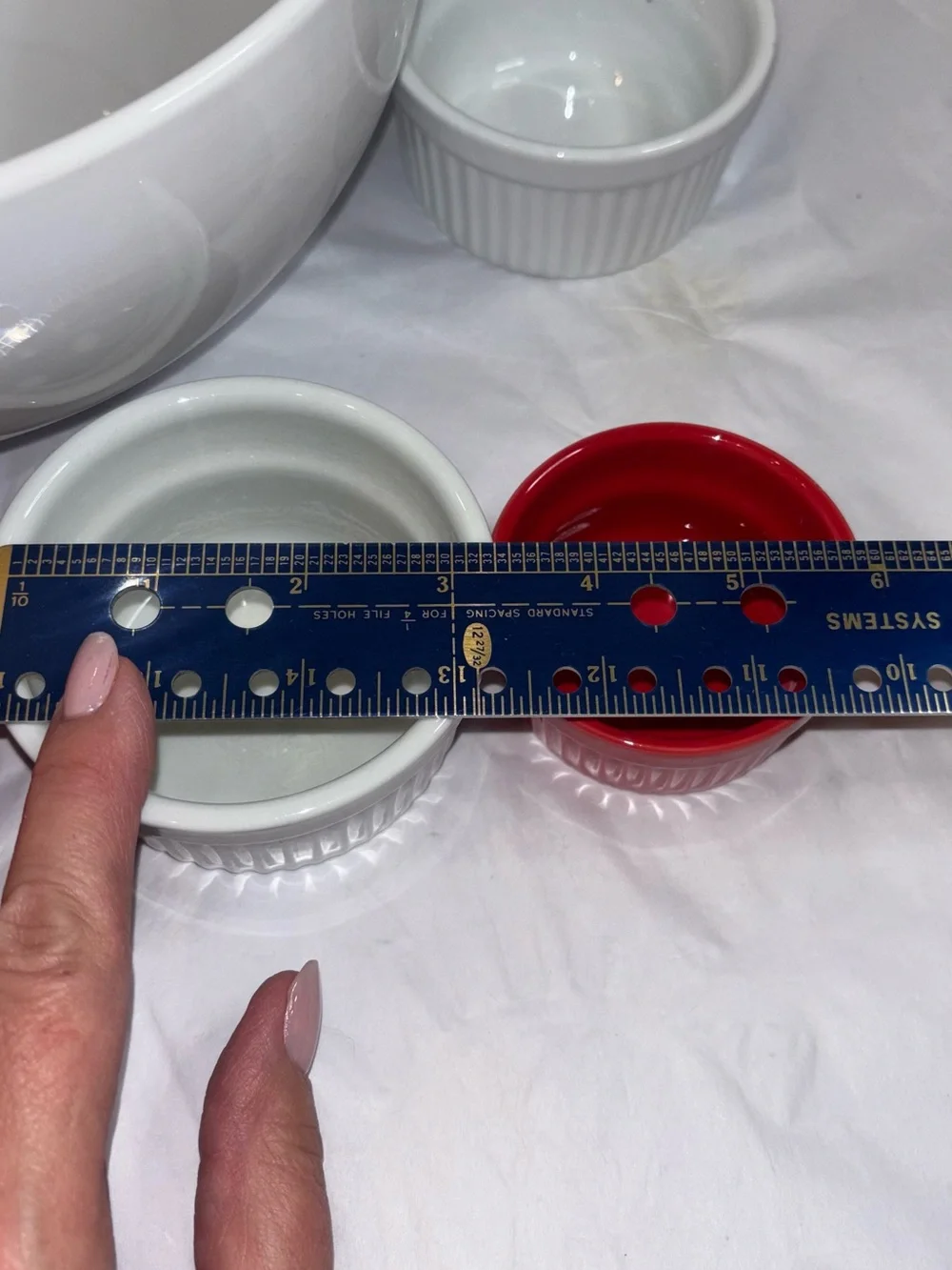 Discontinued Pier 1 White Serving Bowl with Ramekins